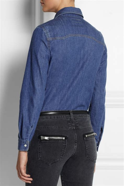 ysl shurt|YSL denim shirt.